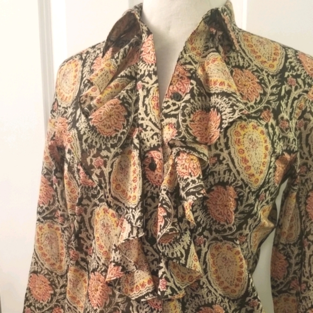 Lauren Ralph Lauren Ruffled Front Shirt - Picture 2 of 4
